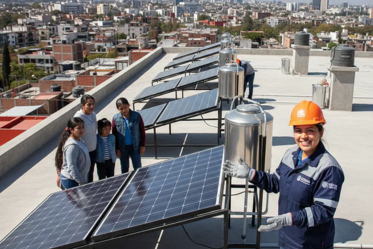 Entregarán calentadores solares gratuito en la CDMX. Foto: IA