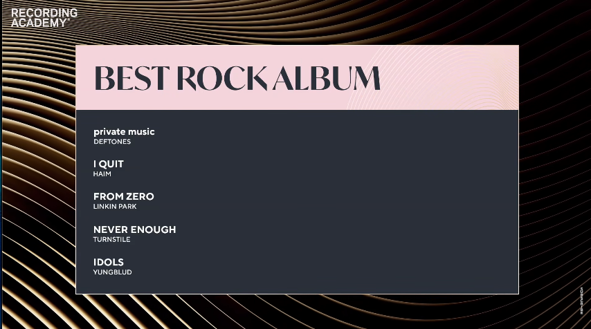MEJOR ÁLBUM DE ROCK
