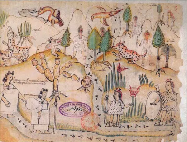 imagen recuadro Parte del Códice Azcatitlán