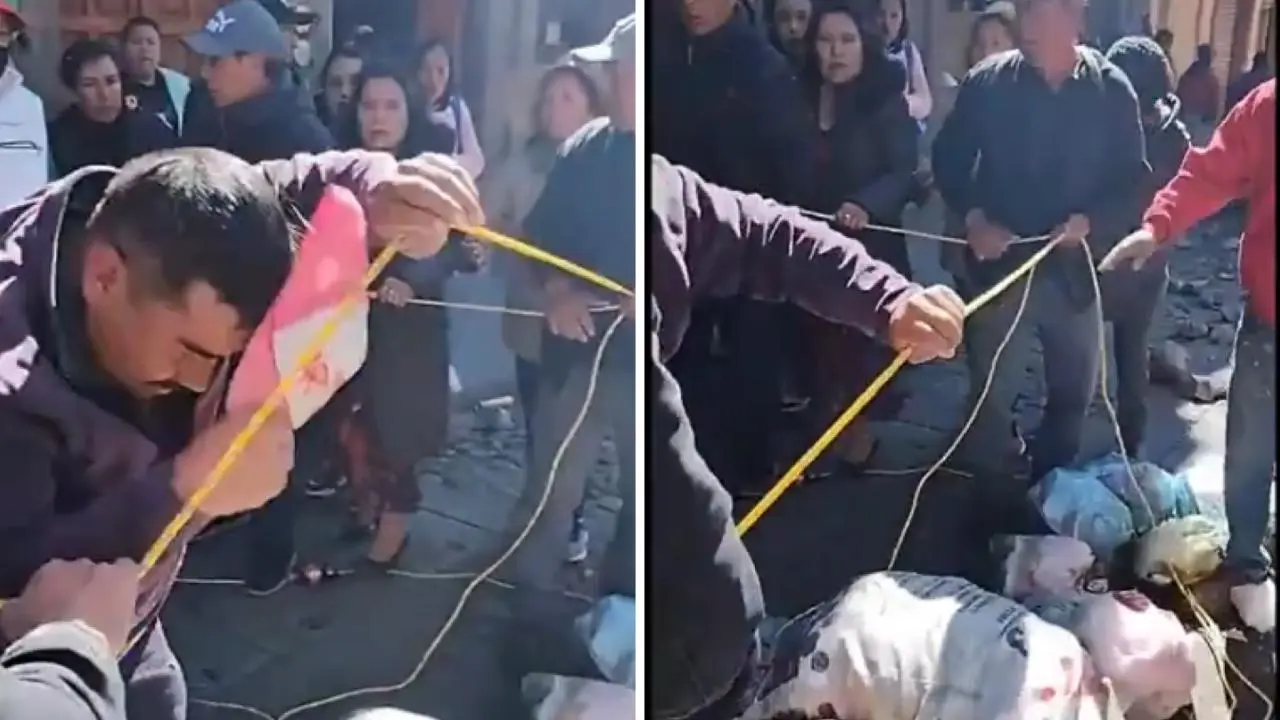 Fiscalía Edomex investiga a habitantes de El Oro que amarraron a funcionarios públicos. Foto: @ADNoticiasMex / @Alberto_Rubio