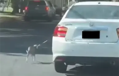VIDEO l Hombre obliga a perro amarrado a correr mientras conduce auto en Monterrey
