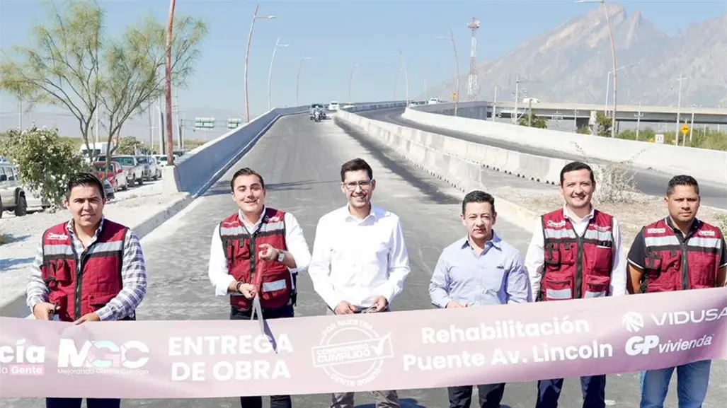 Manuel Guerra Cavazos entrega puente de Lincoln, mejora movilidad y seguridad en García