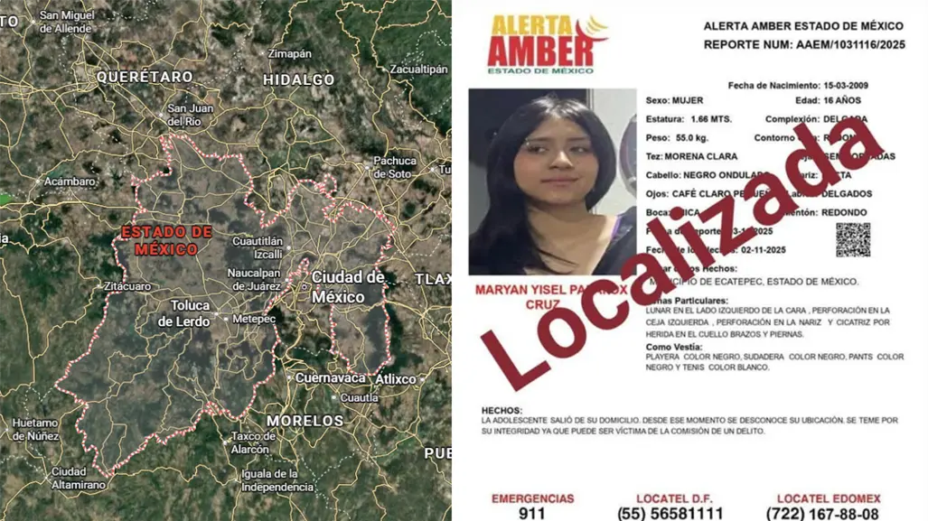 Encuentran Maryan Yisel, alumna del CETis 54 que desapareció tras Día de Muertos
