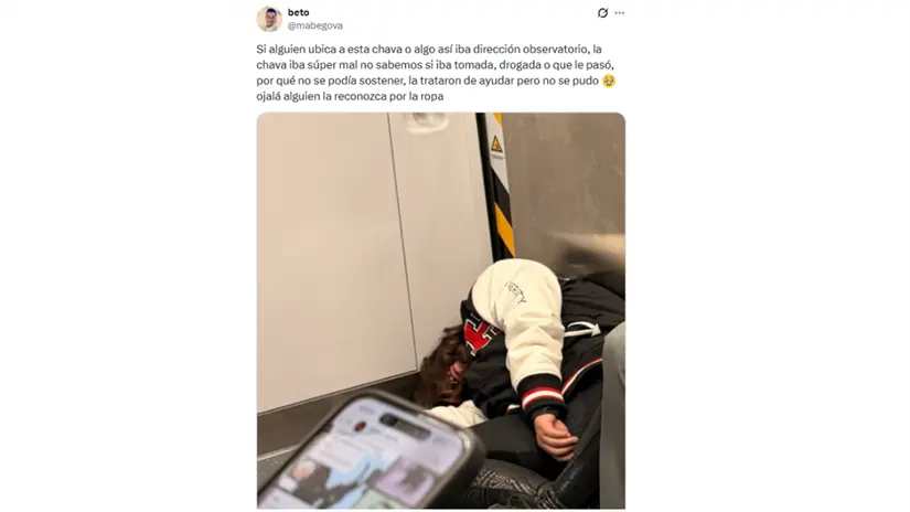 imagen recuadro Screenshot de mujer inconsciente en el Metro de CDMX
