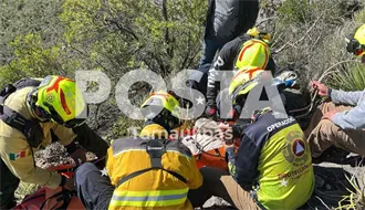 Con helicóptero de Protección Civil se realiza rescate de militar retirado que pasó la noche en un barranco de la Sierra de Bustamante