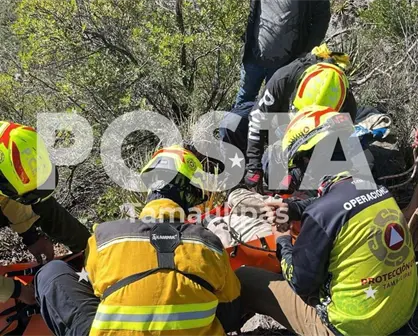 Con helicóptero de Protección Civil se realiza rescate de militar retirado que pasó la noche en un barranco de la Sierra de Bustamante