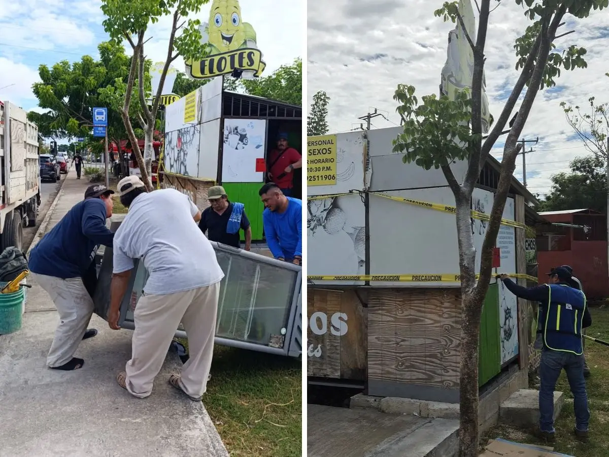 En un operativo para realizar la limpieza y y recuperación de espacios públicos, el Ayuntamiento de Mérida retiró varios puestos irregulares en distintos puntos de la ciudad.- Fuente Ayuntamiento de Mérida