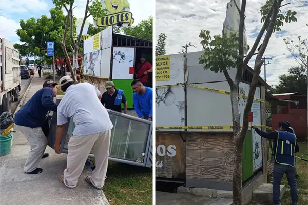Retiran puestos irregulares de venta de comida en colonias de Mérida para recuperar espacios públicos Retiran puestos irregulares de venta de comida en colonias de Mérida para recuperar espacios públicos