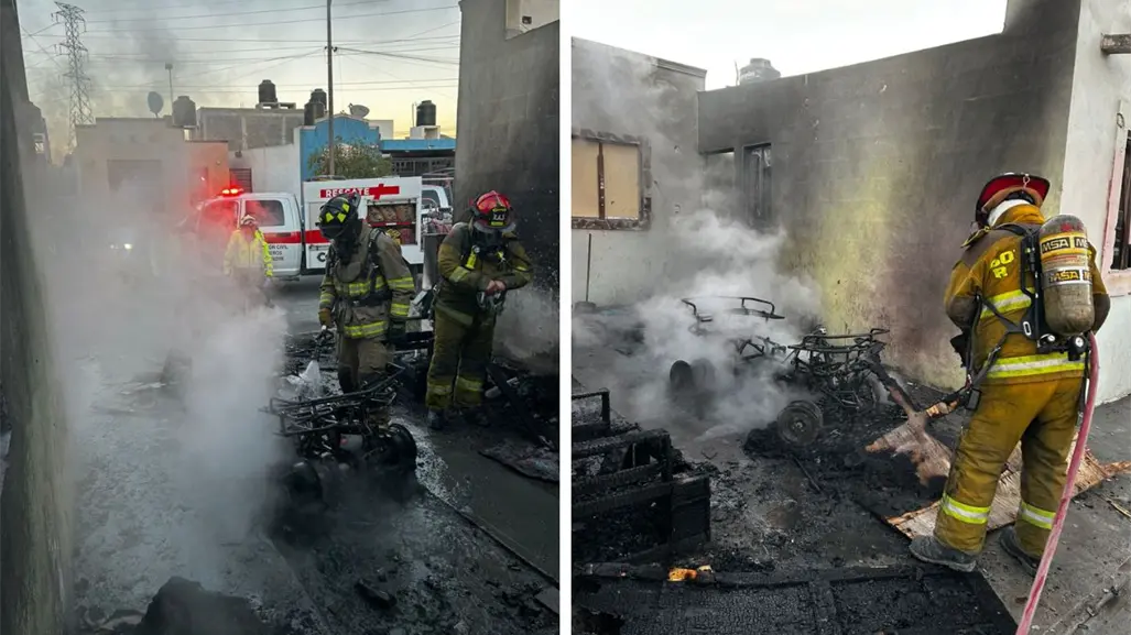 Incendio en casa de Ramos Arizpe consume cuatrimoto; sospechan fue provocado