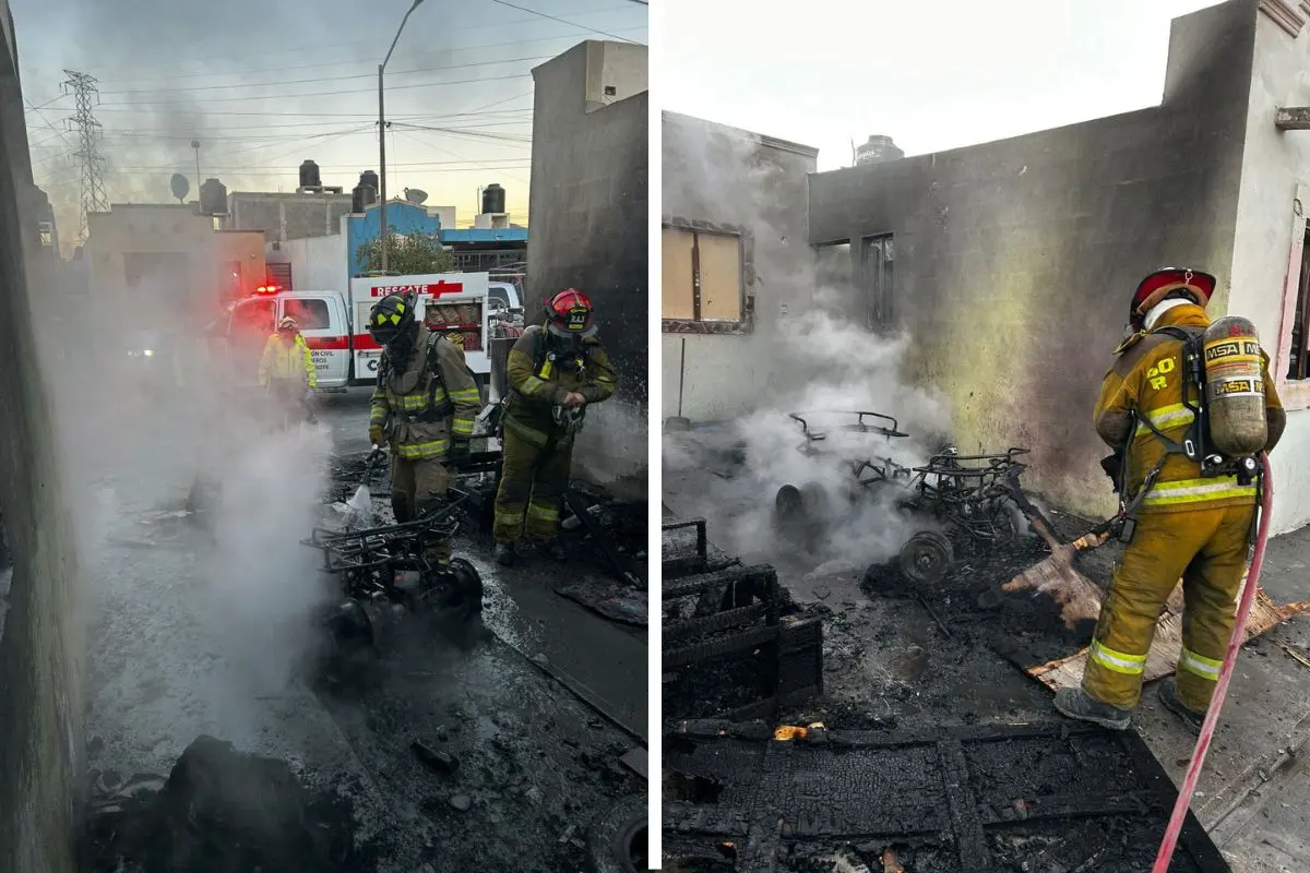 Incendio en Ramos Arizpe deja afectaciones en vivienda / Fotos: Marco Juárez | Canva