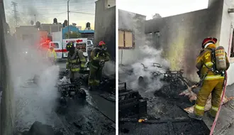 Incendio en casa de Ramos Arizpe consume cuatrimoto; sospechan fue provocado