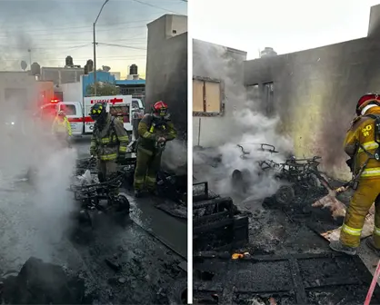 Incendio en casa de Ramos Arizpe consume cuatrimoto; sospechan fue provocado