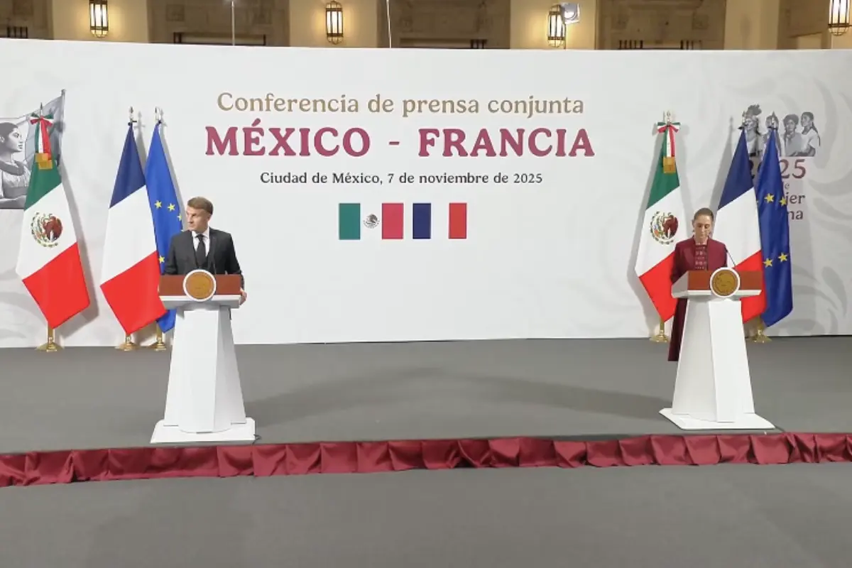 Claudia Sheinbaum y Emmanuel Macron. Captura de pantalla: YouTube (Claudia Sheinbaum)