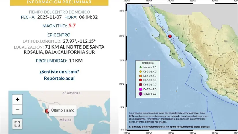 imagen recuadro Foto: Sistema Sismológico Nacional