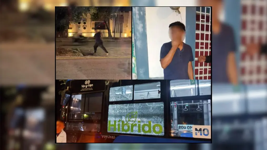 Sujeto que dañó una unidad del Va y Ven en Mérida logra ser detenido por la SSP Yucatán