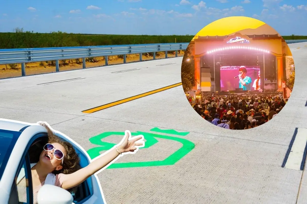 La carretera La Gloria-Colombia es la vía más rápida, segura y gratuita para viajar desde Texas a Nuevo León. Foto: Facebook Gobierno de Nuevo León / Canva