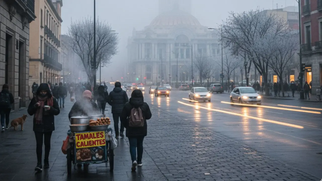 CDMX con bajas temperaturas.   Foto: creada con IA