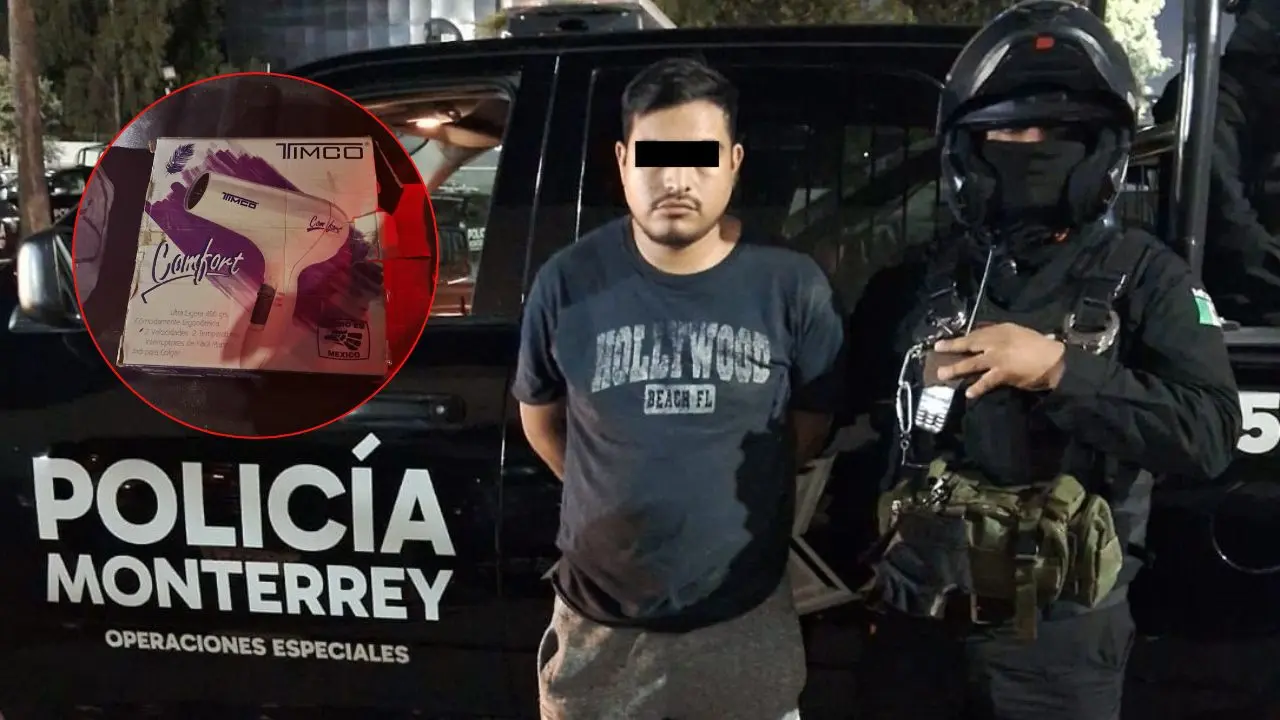 El detenido fue identificado como Luis Fernando V., de 30 años Foto: Policía de Monterrey.