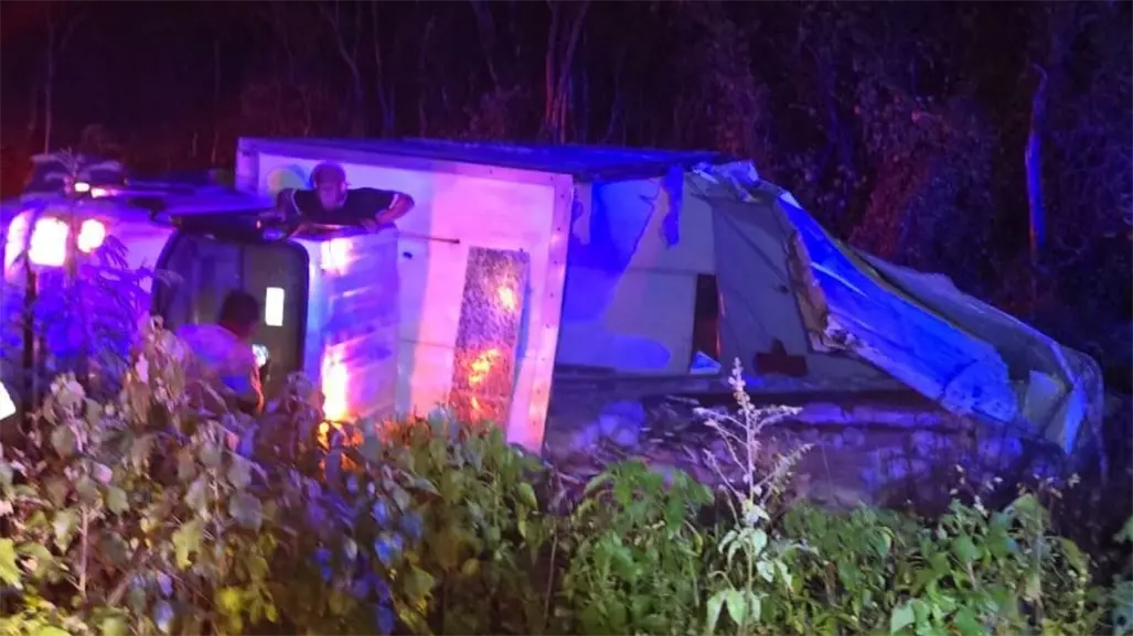 Tres toneladas de pescado quedaron esparcidas tras volcadura en la vía a Celestún