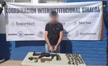 En Culiacán, detienen a civil con armas, cargadores, vehículo robado y ponchallantas