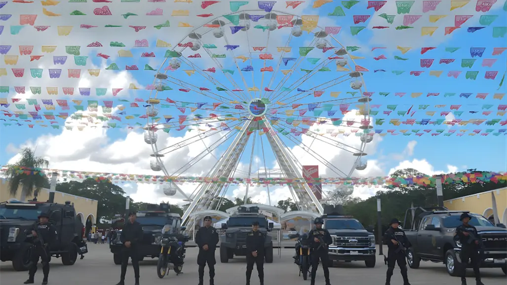 SSP Yucatán refuerza seguridad en la Feria Xmatkuil 2025 con despliegue policial y vigilancia satelital