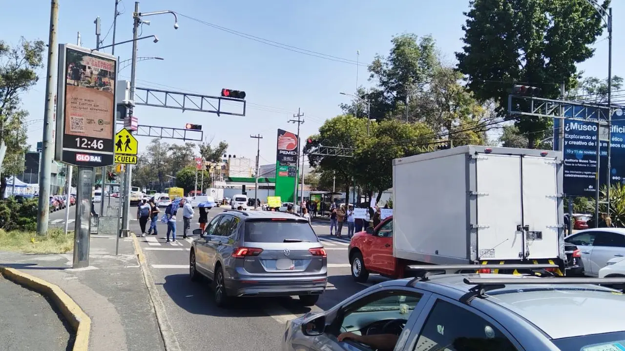 Bloqueo vehicular a causa de manifestación en CDMX Foto: Luis Antonio Alfaro