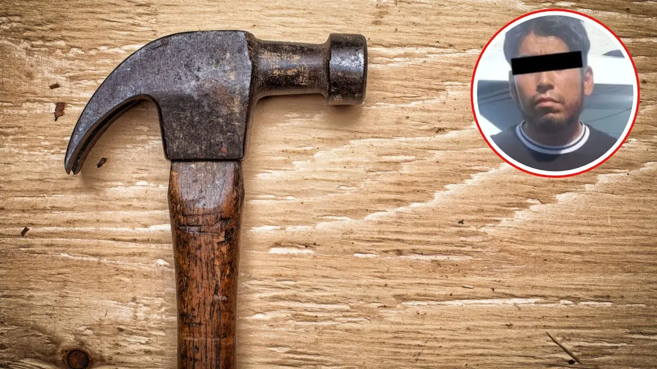 Martillo, hombre que probablemente golpeó a su mamá con un martillo en Iztapalapa CDMX. Foto: SSC | Canva