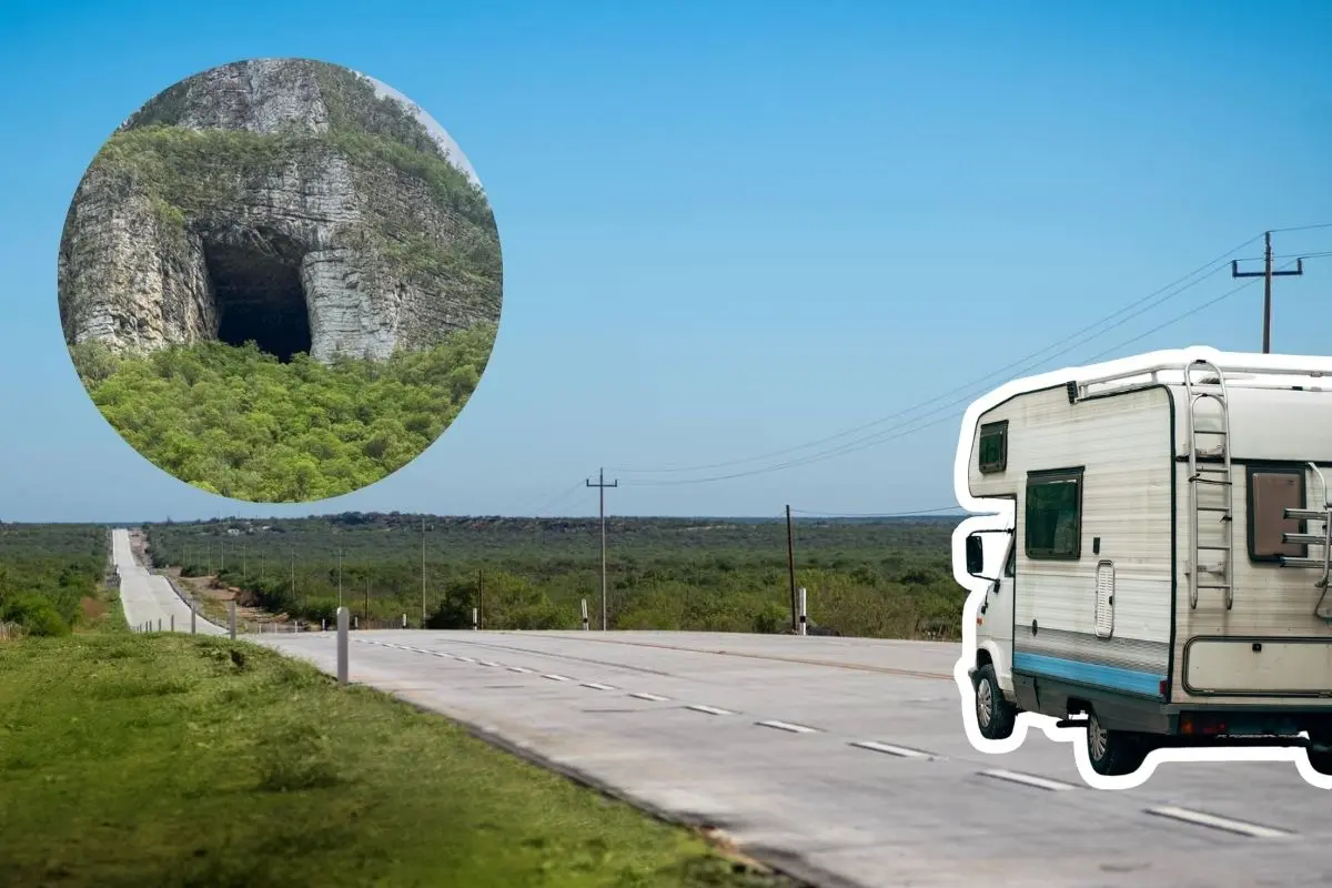 La carretera La Gloria-Colombia conecta el norte de Nuevo León con el sur de Texas, Estados Unidos; es una vía rápida, segura y gratuita. Foto: Facebook Samuel García / Facebook Lizeth García / Canva