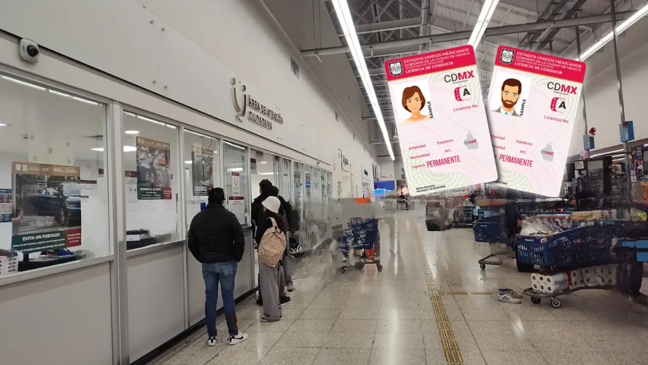 De fondo módulo en la CDMX, ilustración de licencia permanente. Foto: Maps Víctor Suárez | Gobierno de la CDMX