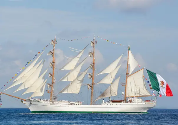 VIDEO| Así fue el arribo del Buque Escuela Cuauhtémoc al puerto de Progreso, Yucatán