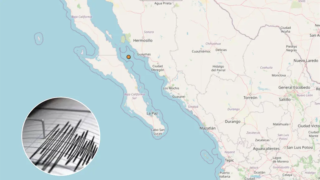 Nuevo sismo de magnitud 4.2 sacude el Golfo de California, al noreste de Santa Rosalía