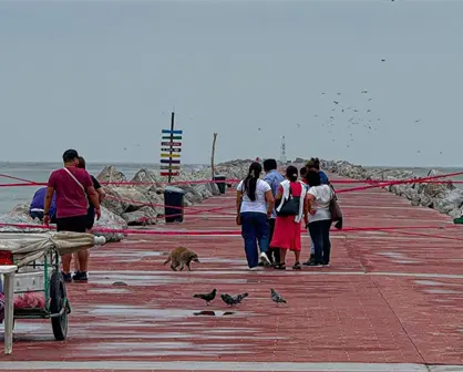 Frente frío No. 13 provoca el cierre de playa Miramar en Tamaulipas