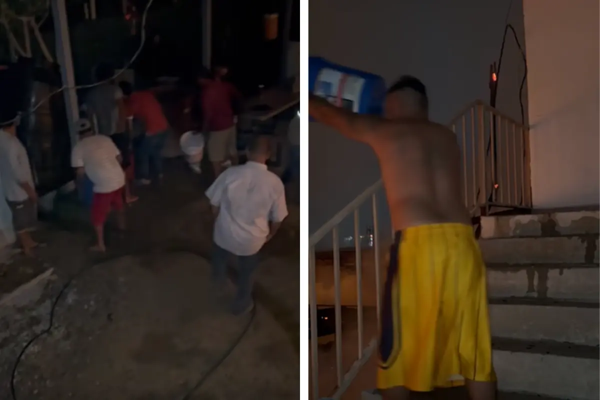 Vecinos de la colonia Vista Azul, actuaron rápido ante la posible tragedia. Foto: Capturas Facebook