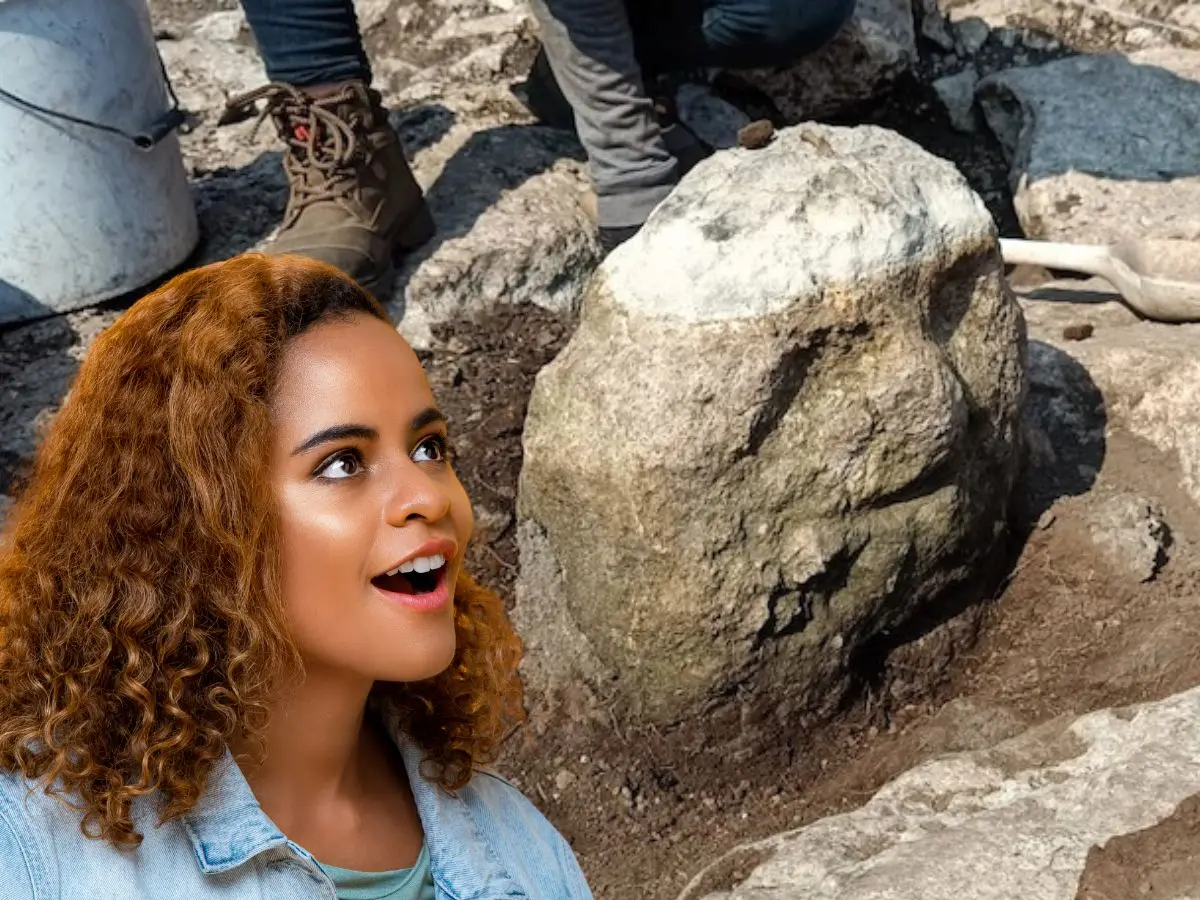 El hallazgo de la escultura maya en Yucatán se registró durante el salvamento arqueológico que realiza el INAH en las obras de infraestructura de carga del Tren Maya.- Fuente INAH