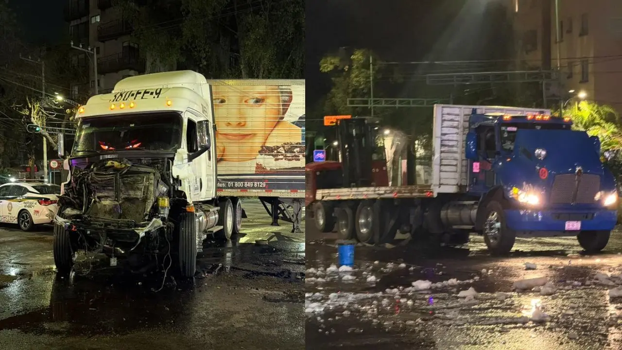 Choque entre tráilers en CDMX.  Foto: Ramón Ramírez | Canva
