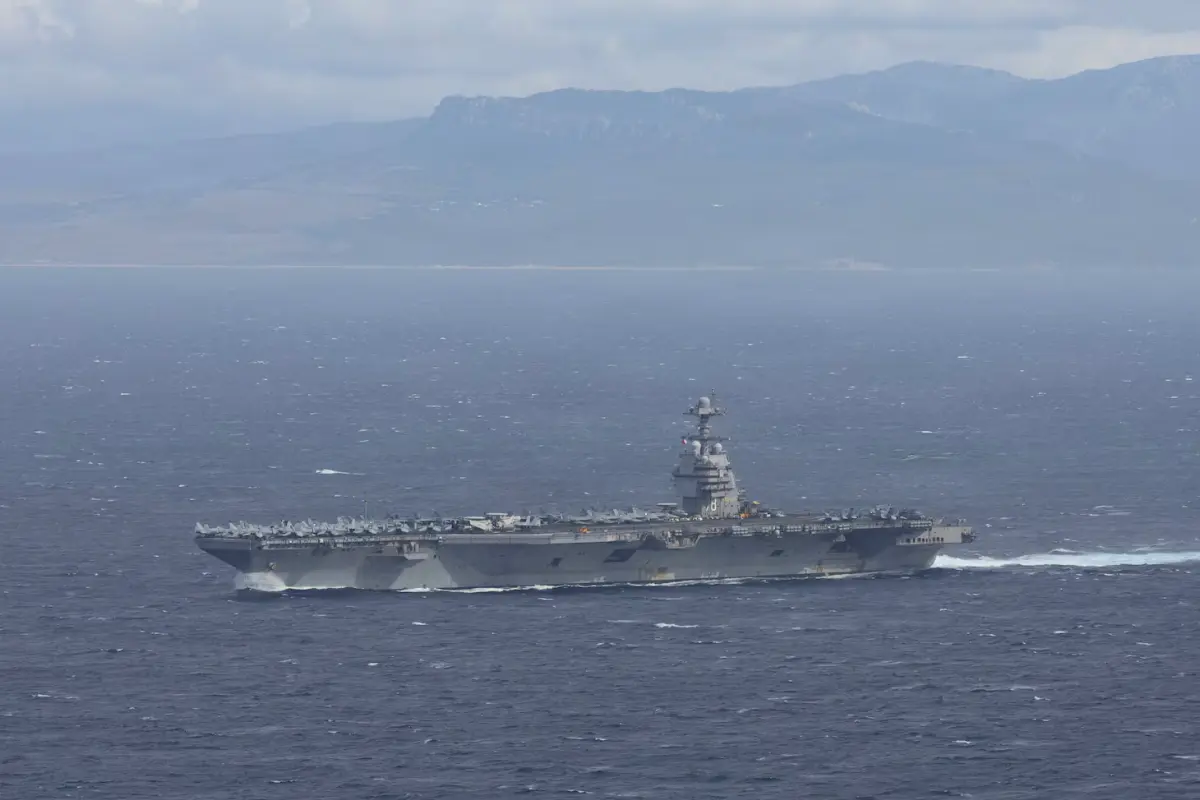 El USS Gerald R. Ford (CVN 78) navegando. Foto: Comando Sur de las Fuerzas Navales de los Estados Unidos
