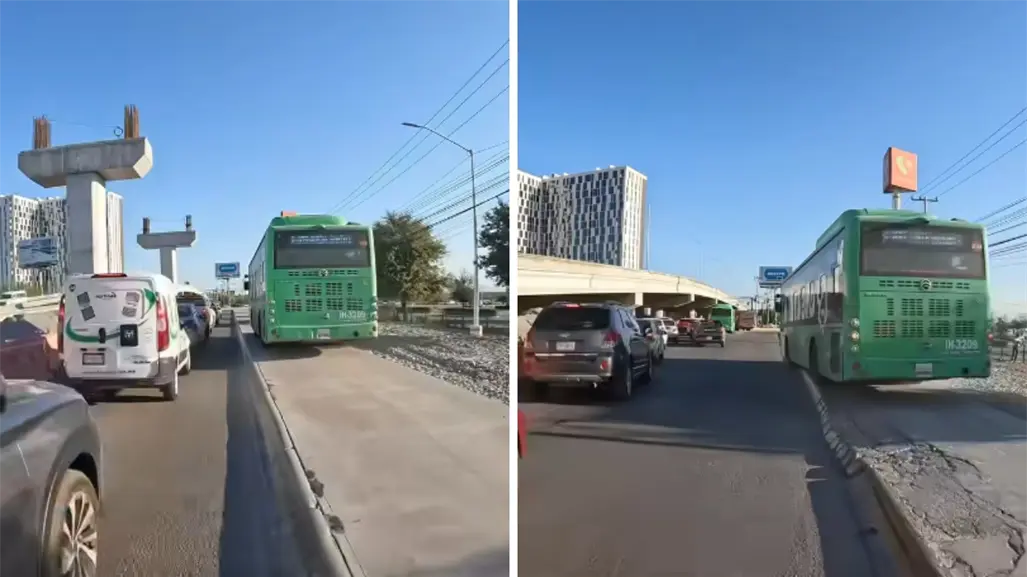 Cancelan licencia a chofer que subió camión a banqueta en avenida Miguel Alemán