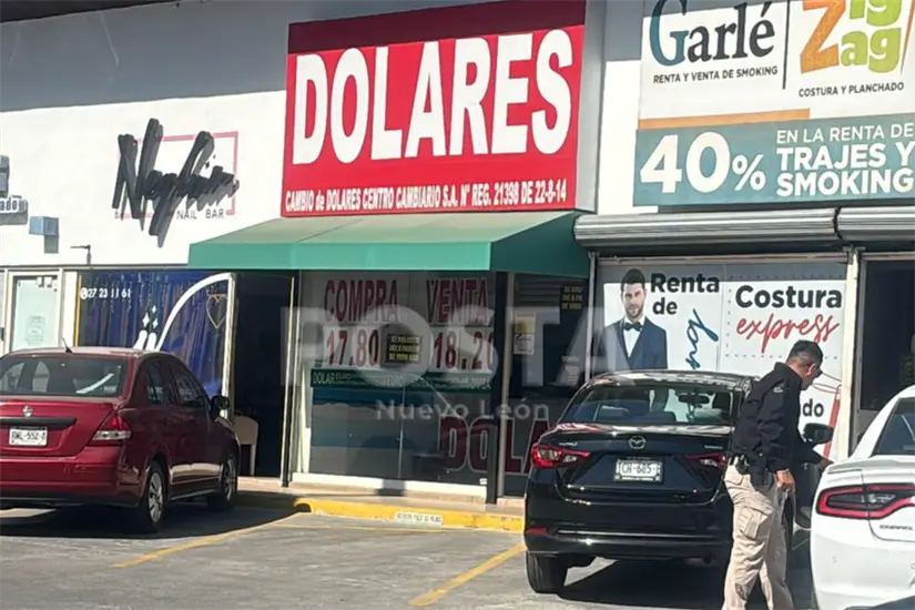 Una casa de cambio en Monterrey fue blanco de un robo, donde se sustrajeron un millón de pesos en total. Foto: Erick Reyes