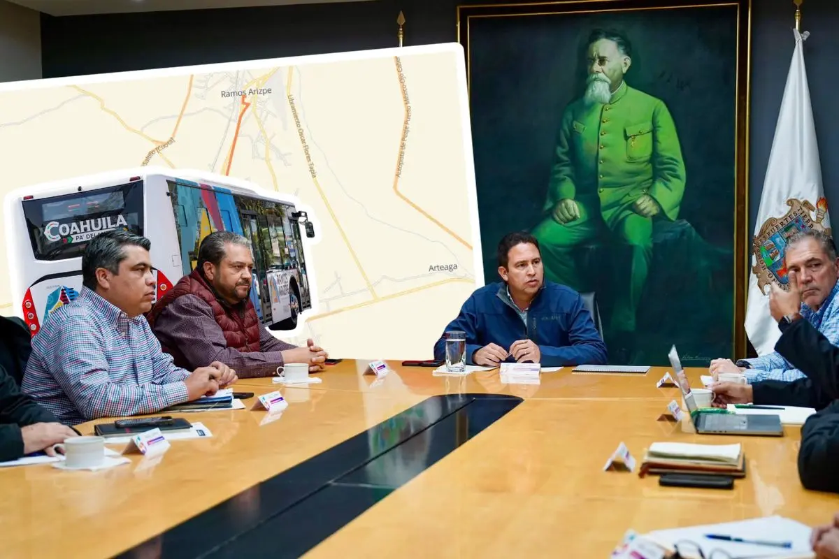 Aumentan esfuerzos por creación de ruta intermunicipal entre Ramos Arizpe y Saltillo / Foto: Calculador de distancia | Gobierno de Ramos Arizpe | Gobierno de Saltillo | Canva