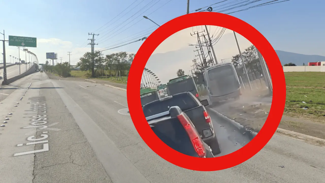 La grabación difundida en redes muestra el momento en que el camión avanza sobre el borde de la banqueta. Foto: Instagram.