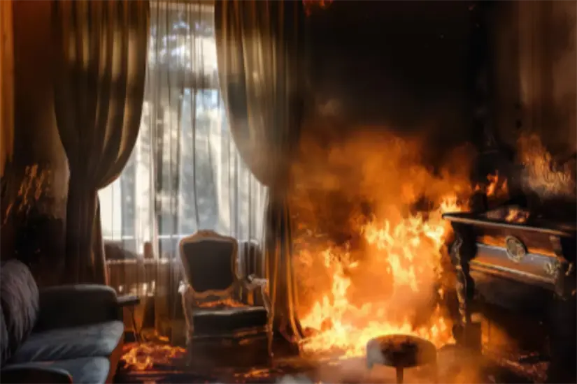EL fuego se propaga por cortinas y muebles | Foto: Freepik