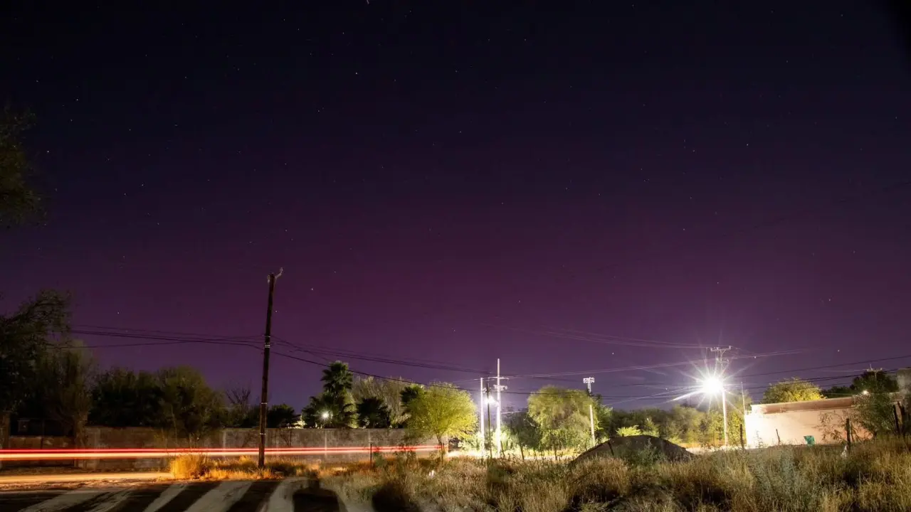 Imagen captada en la Región Carbonífera de Coahuila tras la reciente tormenta solar./ Foto: Hugo García