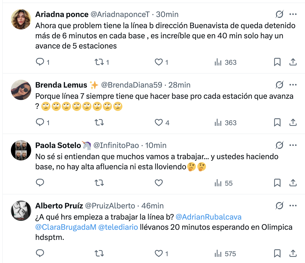 Continuan retrasos en Línea B Continuan retrasos en Línea B