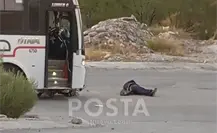 Muere motociclista tras fuerte choque contra camión de personal en Zuazua