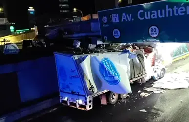 Cierre total en Viaducto por tráiler atascado en Cuauhtémoc; así fue el percance