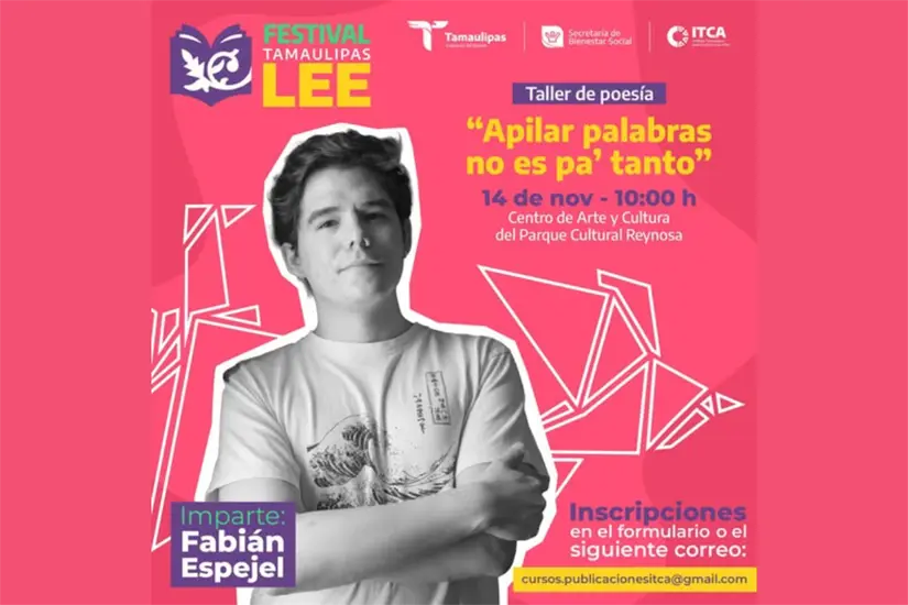 Fabián Espejel, impartirá taller de poesía | Foto: ITCA