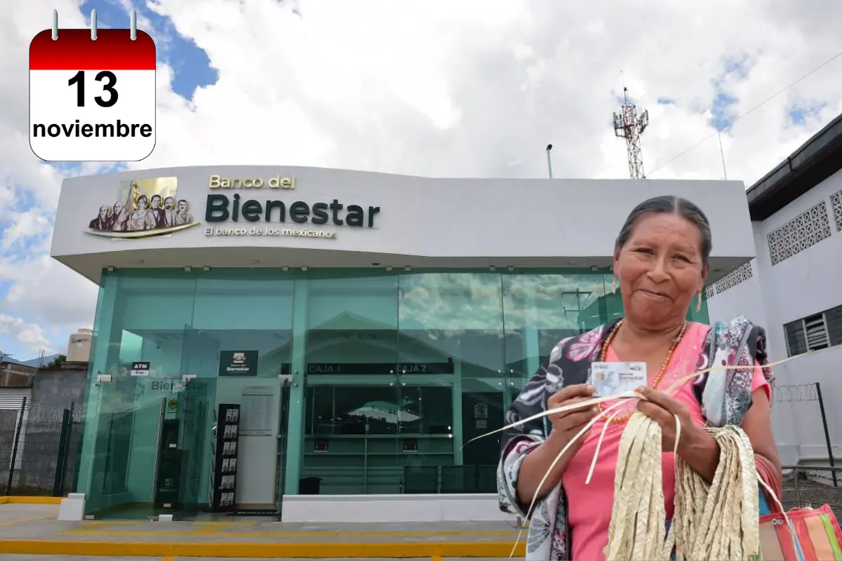 Pensión Bienestar: ¿Quién cobra el jueves 13 de noviembre de 2025?.  Foto: Gobierno de México |calendario.website |Canva