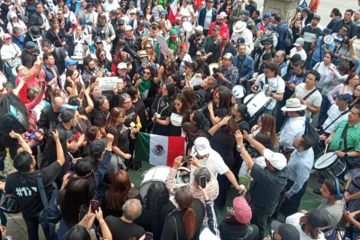 Protestan exmagistrados en la CDMX. Foto: X @OscarSamayoaR2