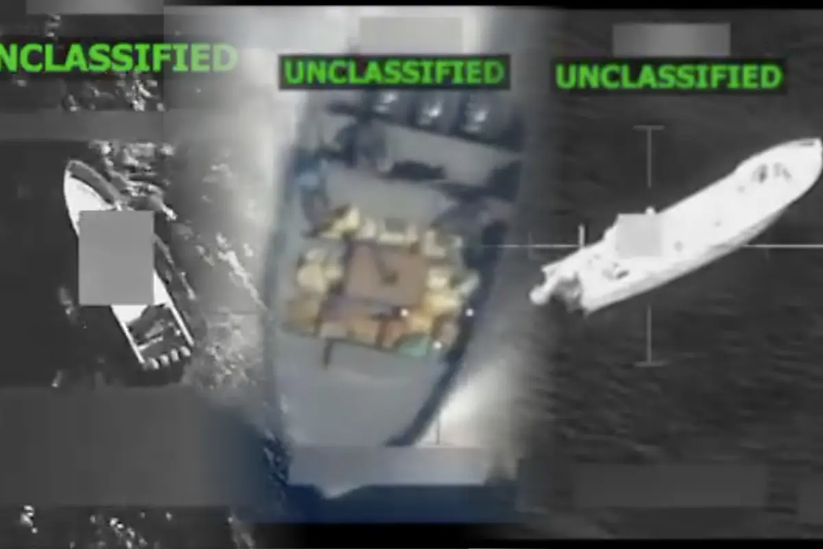 Tres lanchas destruidas en el Pacífico oriental. Captura de pantalla: X (@SecWar)