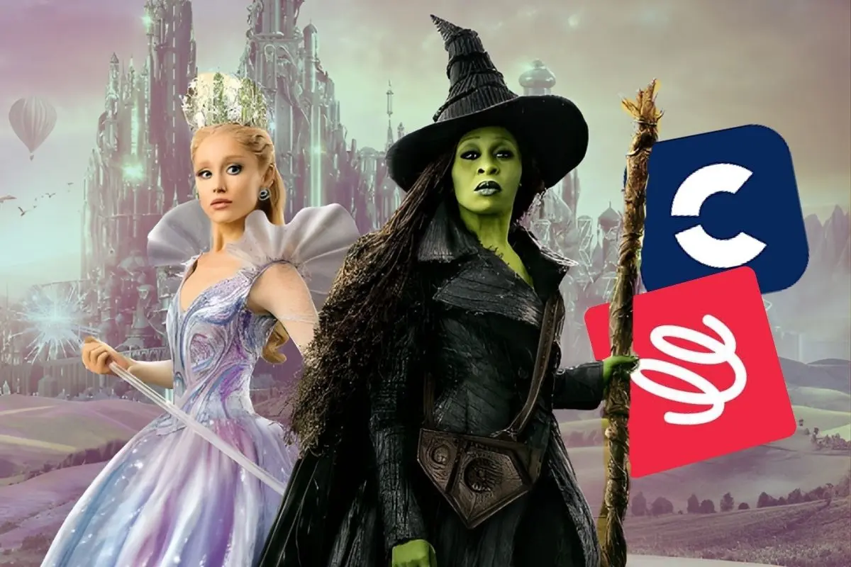Cinépolis y Cinemex presentan sus coleccionables de Wicked: Por Siempre. FOTO: CANVA/IMDb/Universal Pictures